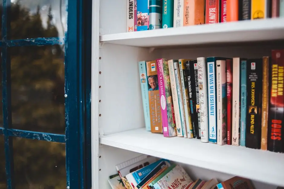 Rak koleksi buku dan benda hobi yang tertata rapi